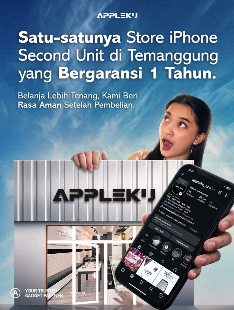 Kantong aman pikiran tenangBeli iPhone di Appleku udah auto garansi 1 tahun. Anti ribet anti p