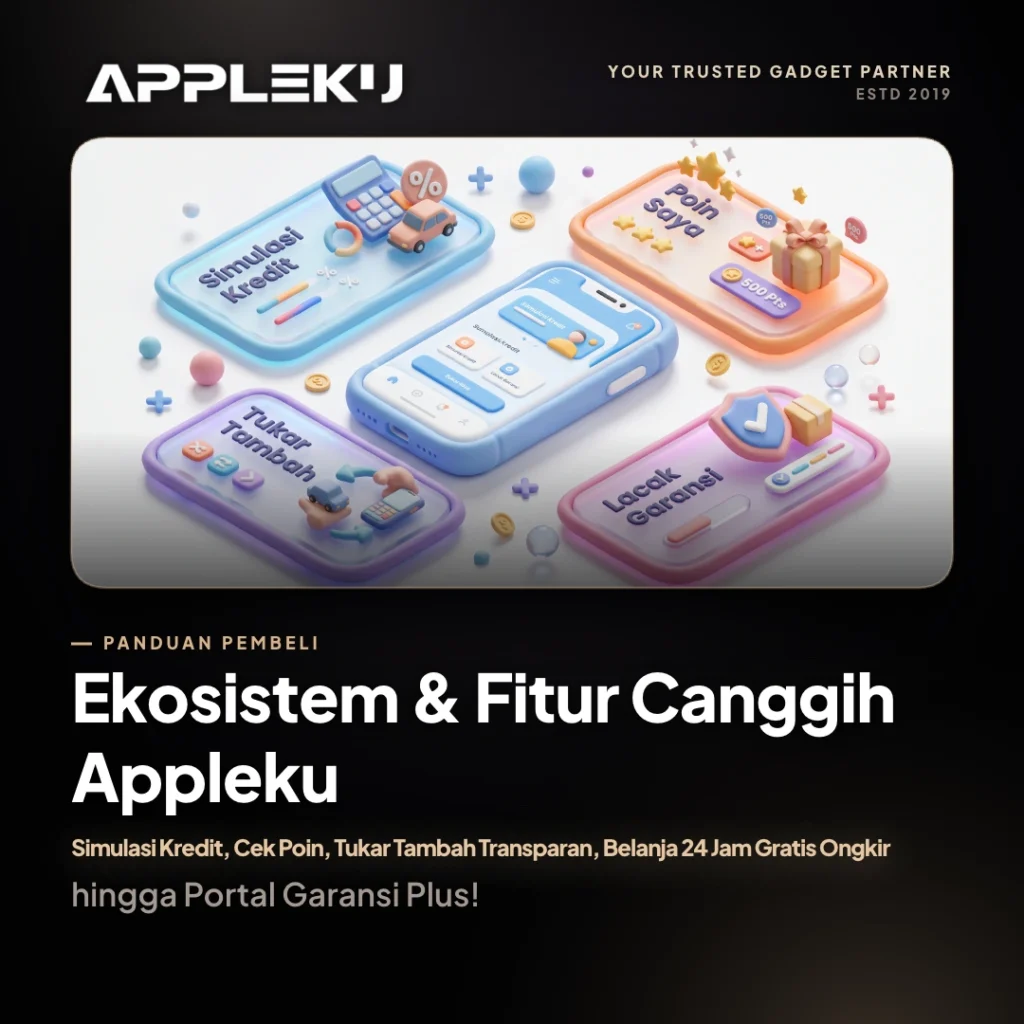 Ekosistem & Fitur Canggih Appleku: Simulasi Kredit, Cek Poin, Tukar Tambah Transparan, Belanja 24 Jam Gratis Ongkir, hingga Portal Garansi Plus!