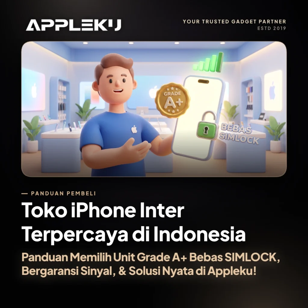 Toko iPhone Inter Terpercaya di Indonesia: Panduan Memilih Unit Grade A+ Bebas SIMLOCK, Bergaransi Sinyal, & Solusi Nyata di Appleku!